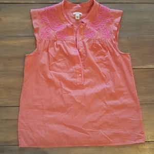 Embroidered J Crew Tunic Blouse Size 6